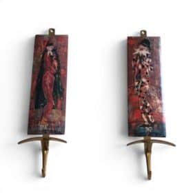 Fornasetti Style Coat Hooks, Italian, circa 1970