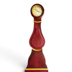 Antique Swedish Mora Clock, Burgundy Finish, Circa 1850-1890