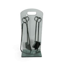 1970s French Tempered Glass Fireplace Companion Set - Styylish