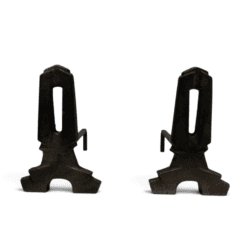 French Modernist Cast Iron Andirons - Styylish