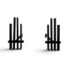 French Brutalist Steel Andirons- Styylish
