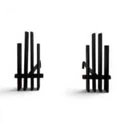 French Brutalist Steel Andirons- Styylish
