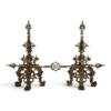 French Neo-Renaissance Bronze Fireplace Andirons - Styylish