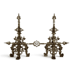 French Neo-Renaissance Bronze Fireplace Andirons - Styylish