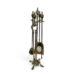 French Neoclassical Brass Fireplace Companion Set - Styylish