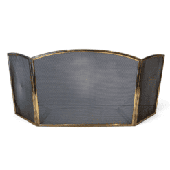 French Neoclassical Brass Fireplace Screen - Styylish