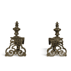 French Louis XV Style Bronze Andirons - Styylish