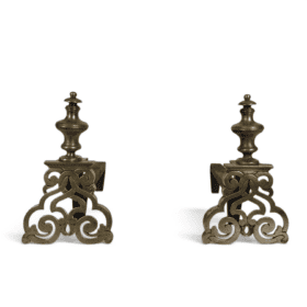 French Louis XV Style Bronze Andirons