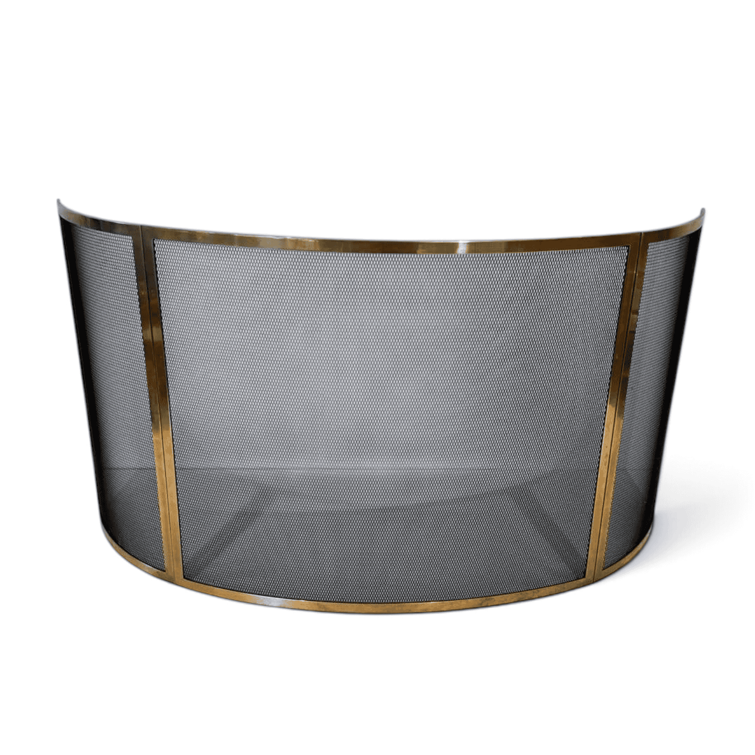 French Curved Brass Fireplace Screen - Styylish