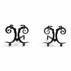 Pair of Art Deco Serpent Andirons- Styylish