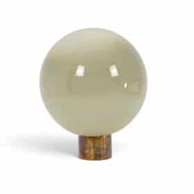 Globe lamp in opalescent glass and patinated bronze. Contemporary.