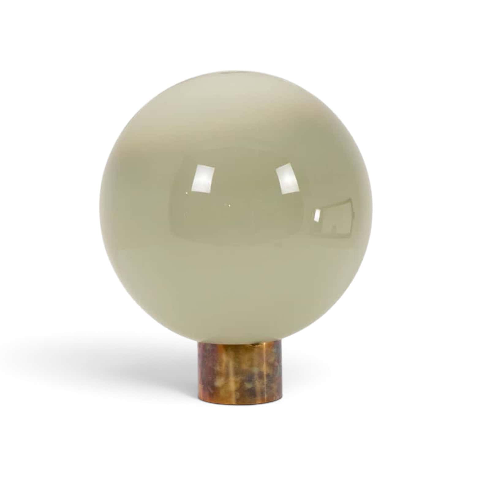 Globe lamp in opalescent glass and patinated bronze. Contemporary.