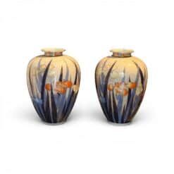 Pair of Fukagawa Seiji Porcelain Iris Vases- Styylish