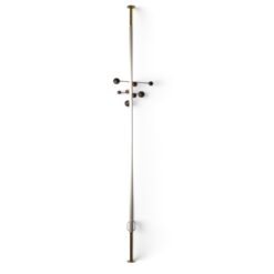 Adjustable-Height Coat Rack with Brass Hooks - Stylish
