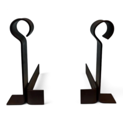 French Modernist Wrought Iron Andirons - Styylish