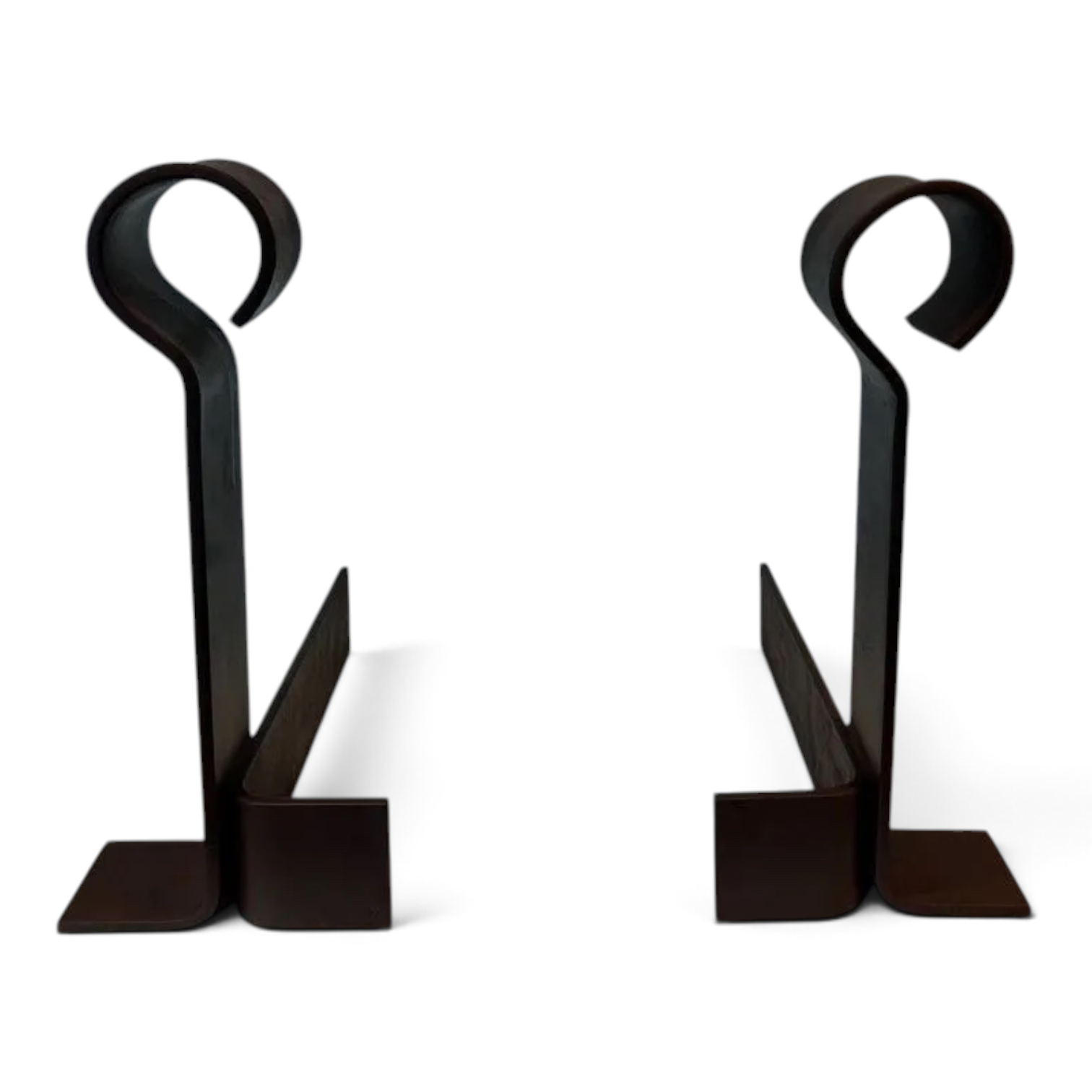 French Modernist Wrought Iron Andirons - Styylish