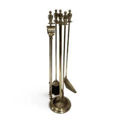 French Neoclassical Brass Fireplace Companion Set - Styylish
