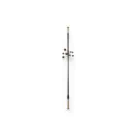 Italian Adjustable Coat Rack in Black Lacquered Metal and Brass