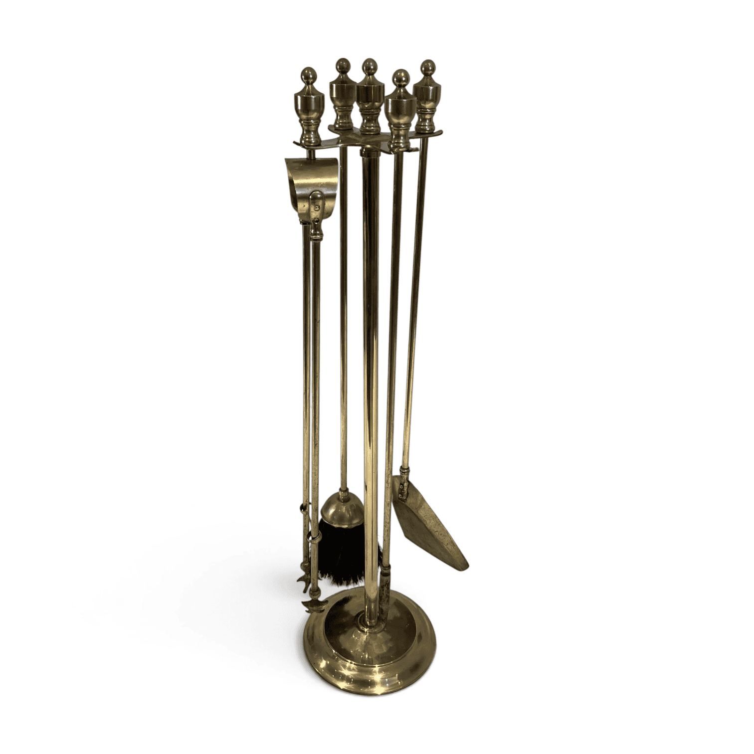 French Neoclassical Brass Fireplace Companion Set - Styylish