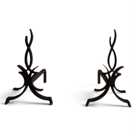 Raymond Subes Attributed Wrought Iron Andirons