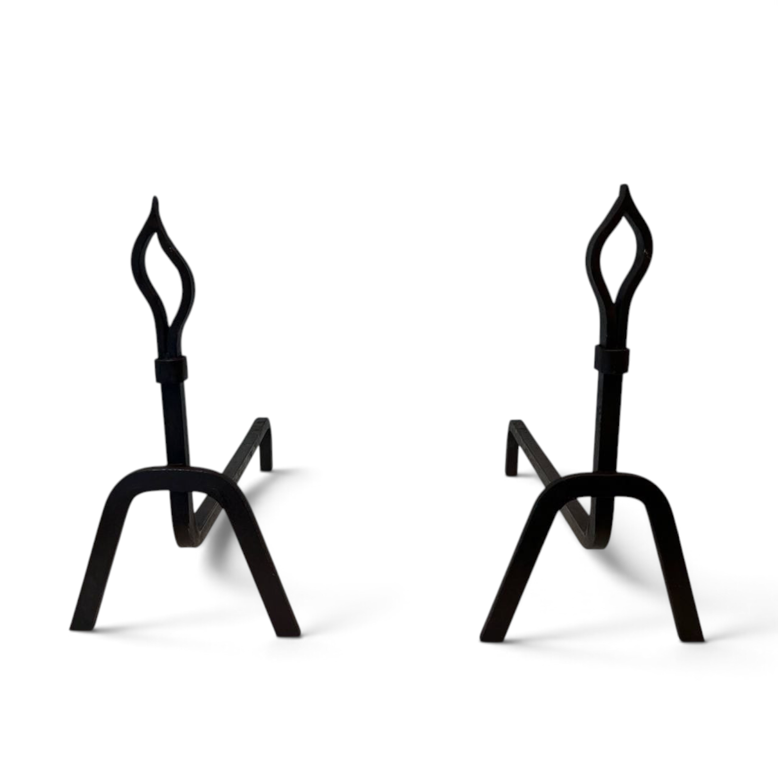 French Modernist Wrought Iron Andirons - Styylish