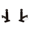 French Modernist Wrought Iron and Steel Andirons - Styylish