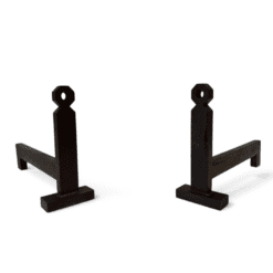 French Modernist Wrought Iron and Steel Andirons - Styylish