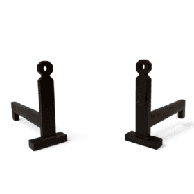 French Modernist Wrought Iron and Steel Andirons