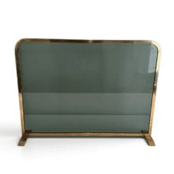 French Green Glass Fireplace Screen - Styylish