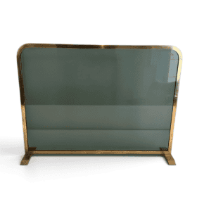 French Green Glass Fireplace Screen