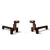 French Sculptural Iron and Copper Andirons - Styylish