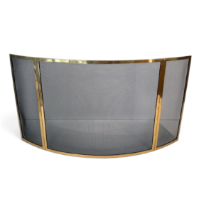 Curved French Brass Fireplace Screen