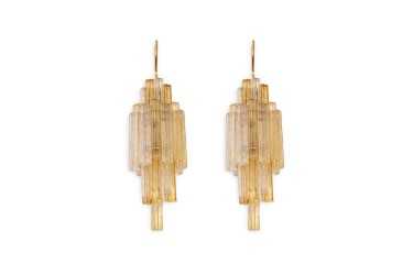Pair of Venini Murano Glass Wall Sconces- Styylish