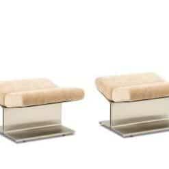 Paul Geoffroy for Uginox- pair of stainless steel stools- Styylish