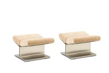 Paul Geoffroy for Uginox- pair of stainless steel stools- Styylish
