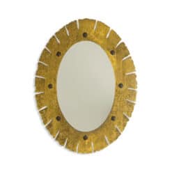 Vintage Gilded Brass Elliptical Mirror - Styylish