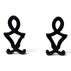 Raymond Subes Attributed Cast Iron Andirons - Styylish