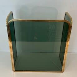 French Tinted Glass Fireplace Screen - Front View Half-fold - Styylish