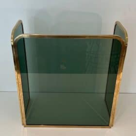 French Tinted Glass Fireplace Screen