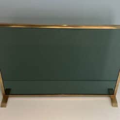 French Green Glass Fireplace Screen - Front View - Styylish
