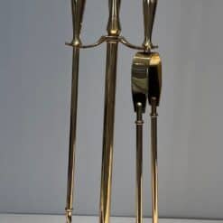 French Neoclassical Brass Fireplace Companion Set - Front View - Styylish