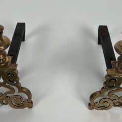 French Louis XV Style Bronze Andirons - Top View - Styylish