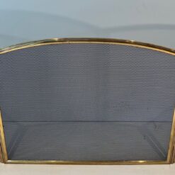 French Neoclassical Brass Fireplace Screen - Front View - Styylish