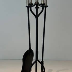 French Golf-Themed Fireplace Companion Set