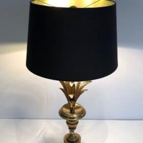 Palm Tree Brass Table Lamp, Manner of Maison Charles, circa 1970