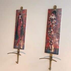 Fornasetti Style Coat Hooks, Italian, circa 1970