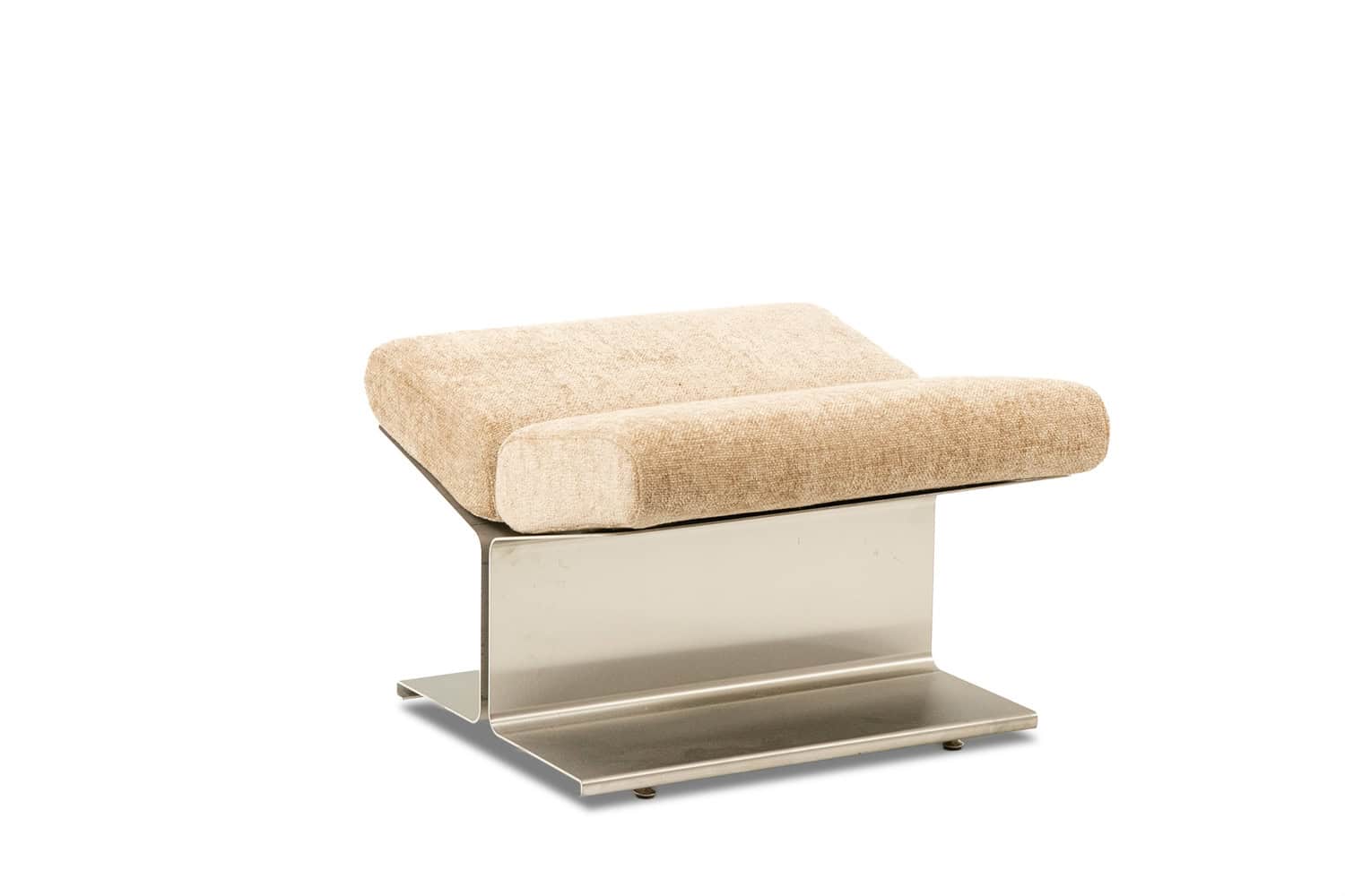 Paul Geoffroy for Uginox. Pair of brushed steel stools. Circa 1970. - Image 3