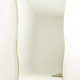 Gio Ponti Style Gilded Brass Mirror, 1980-90