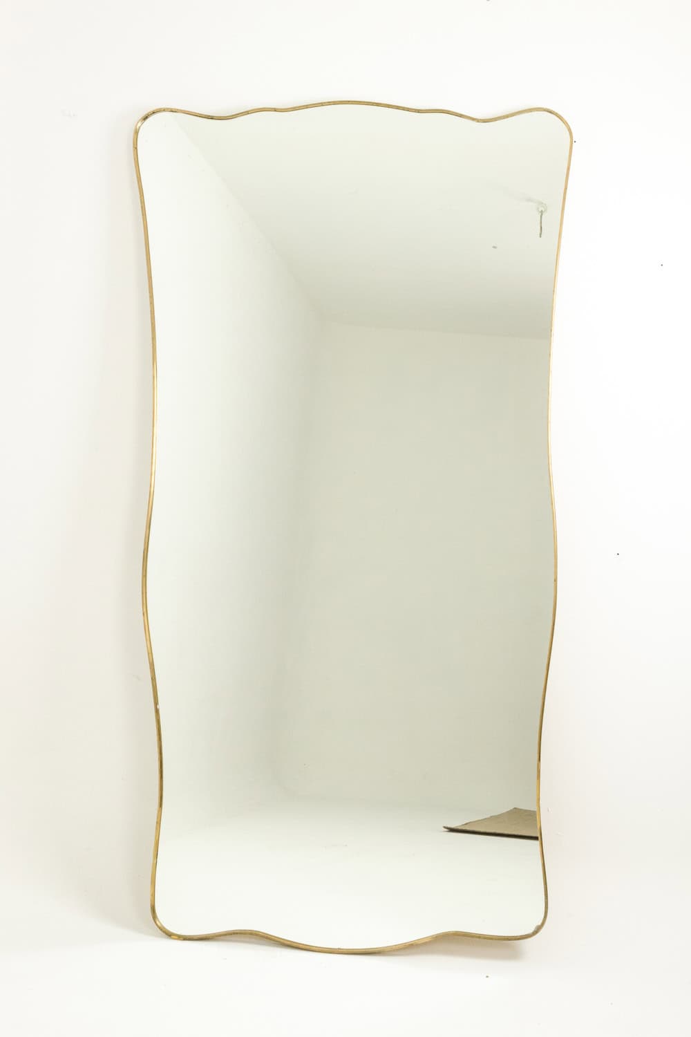 Gio Ponti Style Gilded Brass Mirror - Front View - Styylish