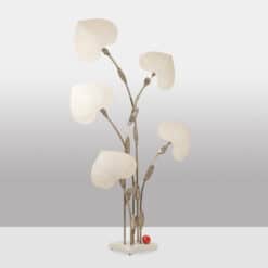 Alternative view of Antonio Pavia Floor Lamp in Silver-Plated Brass and Silk, 1970s.